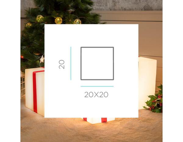 Cube lumineux solaire rechargeable  RVB et blanc, 20 cm - Brico Dépôt