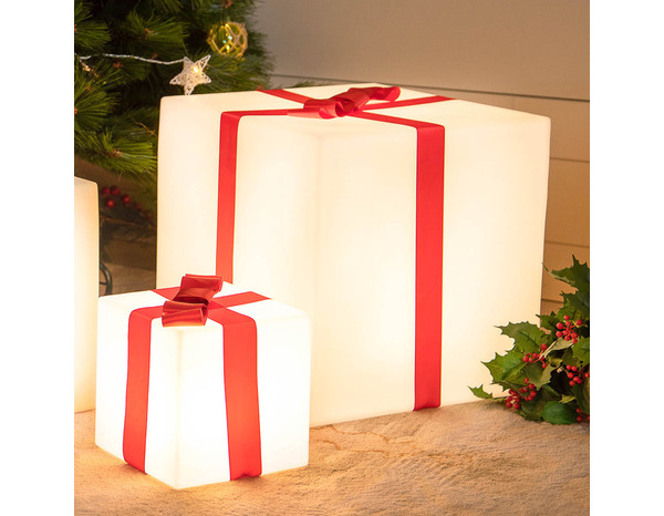 Cube lumineux solaire rechargeable couleur RVB et blanc , 32 cm - Brico Dépôt