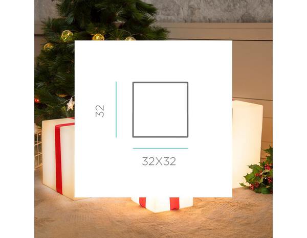Cube lumineux solaire rechargeable couleur RVB et blanc , 32 cm - Brico Dépôt