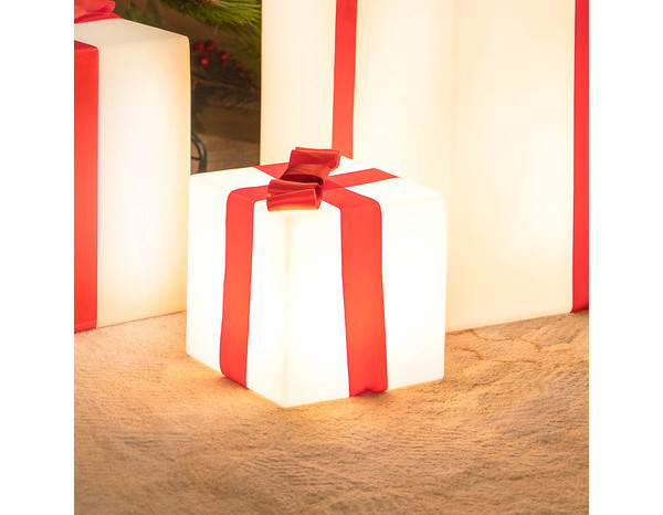 Cube lumineux solaire rechargeable  RVB et blanc, 20 cm - Brico Dépôt