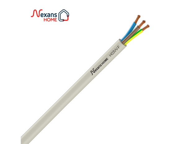 Câble électrique flexible H03VVF 3G0,75 mm² blanc - 5 m - Nexans - Brico Dépôt