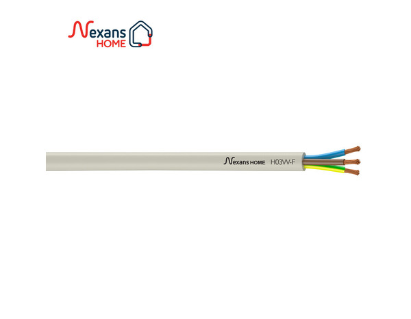 Câble électrique flexible H03VVF 3G0,75 mm² blanc - 10 m - Nexans - Brico Dépôt