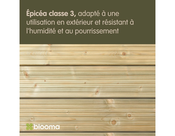 Lame de terrasse épicéa vert HERIA - L.240 x l.12 x Ep.2,4 cm - Blooma - Brico Dépôt