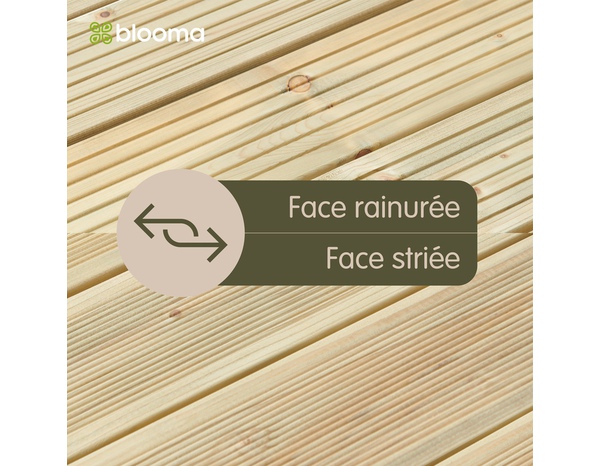 Lame de terrasse épicéa vert HERIA - L.240 x l.12 x Ep.2,4 cm - Blooma - Brico Dépôt