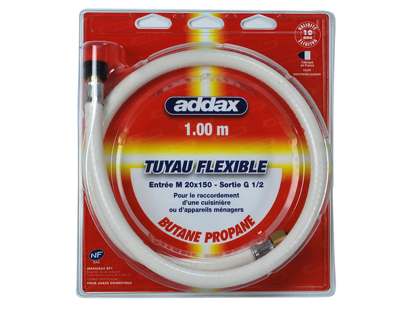 Tuyau de gaz Butane - Ø 32-112 L. 1 m - Addax - Brico Dépôt