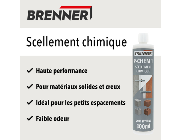 Résine polyester sans styrène 300 ml pour béton / pierre - Brenner - Brico Dépôt
