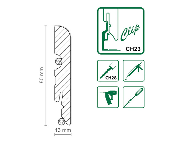 Plinthe en panneau mdf gris effet bois brut - L.220 x H.8 x Ep.1,3 cm - Cooke and Lewis - Brico Dépôt