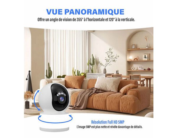 Caméra intérieure rotative full HD NEOWCM_5MP_611 - Brico Dépôt