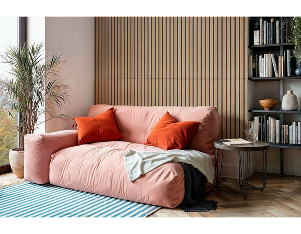 Panneaux tasseaux décoratifs imitation chêne clair 3D KIWI WALL - 1380 x 195 x 10 mm - Brico Dépôt