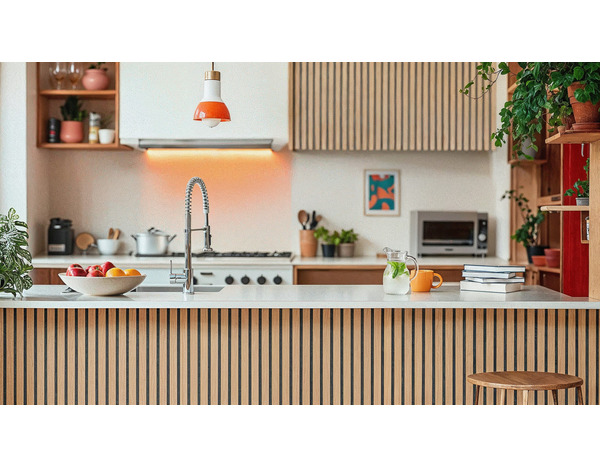 Panneaux tasseaux décoratifs imitation chêne clair 3D KIWI WALL - 1380 x 195 x 10 mm - Brico Dépôt