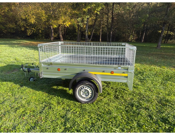 Remorque acier galvanisé CHASSIS BA2339 avec rehausse grillage - 227 x 120 x 25 cm - Brico Dépôt