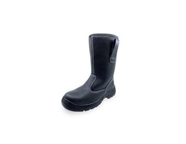 Bottes de sécurité fourrées cuir avec coque en acier noir T41 - Brico Dépôt