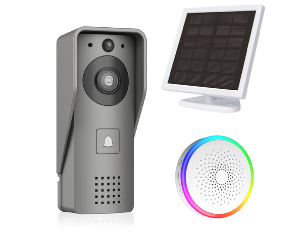 Portier vidéo solaire noir, caméra HD 3mp + carillon sans fil blanc - Brico Dépôt