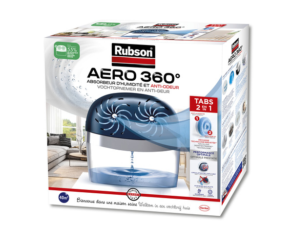 Absorbeur d'humidité et anti-odeur 40 M² AERO 360° - Rubson - Brico Dépôt