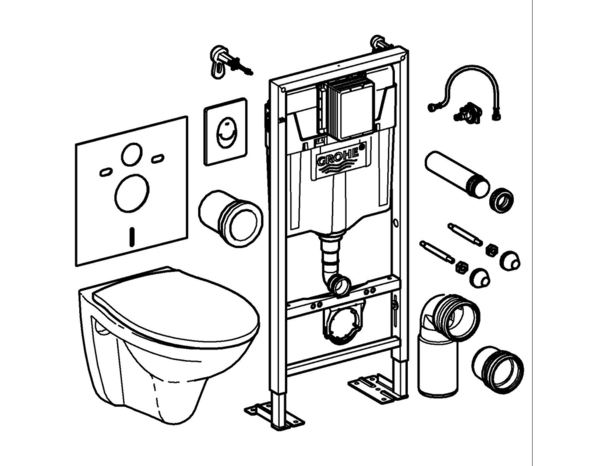 Pack WC suspendu "Bau Air" sans bride - Grohe - Brico Dépôt