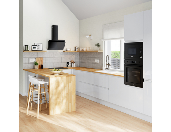 Hotte en verre noir inclinée L 59,8 cm x P 34 cm x H 32 cm - Cooke and Lewis - Brico Dépôt