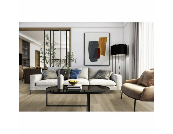 Sol PVC, lames à clipser GITA 229x12,5 cm épaisseur 5,7 mm couleur naturelle - Gerflor - Brico Dépôt