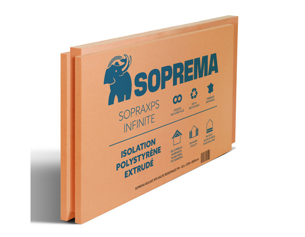 Lot de 10 panneaux extrudes, lambda 32 - 1,25X0,60M EP.40MM, XPS - Soprema - Brico Dépôt