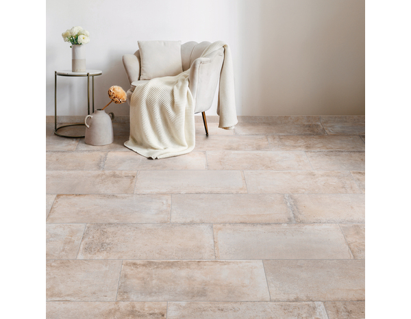 Carrelage sol intérieur grès cérame émaillé MONOLITHE blanc effet béton 30,8x61,5 cm - Brico Dépôt