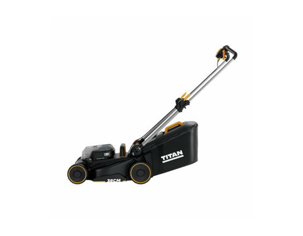 Tondeuse sans fil 36V largeur 38 cm batterie bitension mulching rangement vertical - Titan - Brico Dépôt