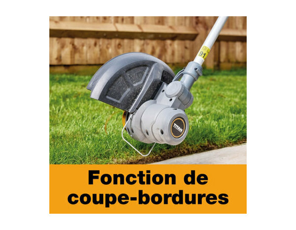 Coupe-bordures électrique 450W largeur 28 cm manche télescopique - Titan - Brico Dépôt