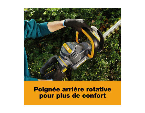 Taille-haie électrique TTB1180GHT lame 61 cm gris et jaune coupe 25 mm - Titan - Brico Dépôt