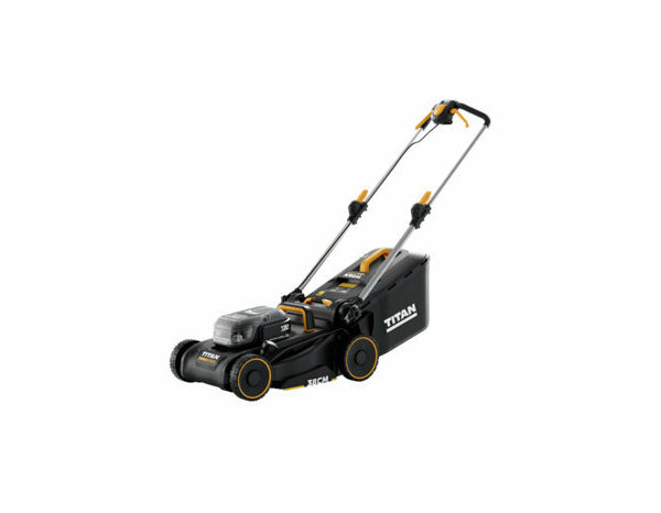 Tondeuse sans fil 36V largeur 38 cm batterie bitension mulching rangement vertical - Titan - Brico Dépôt
