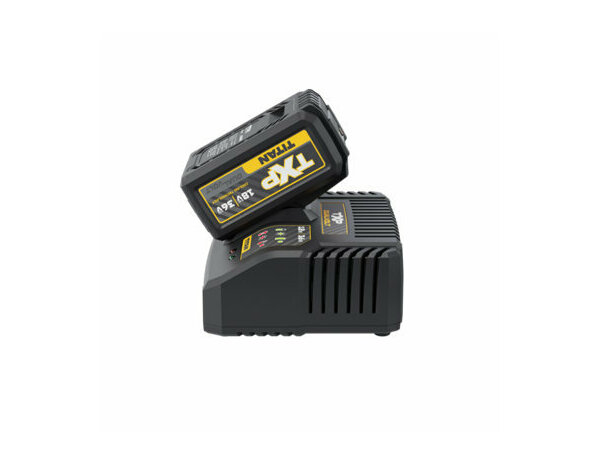 Pack batterie 18 V lithium-ion 5 ah avec chargeur rapide noir - Titan - Brico Dépôt