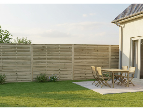 Panneau bois occultant pour clôture jardin -  Ep.20 mm, 180x180 cm - Brico Dépôt