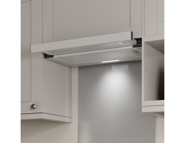 Hotte aspirante téléscopique NNTHS60EU effet acier inoxydable 60 cm 400 m³/h - Brico Dépôt