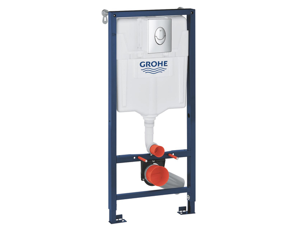 Bâti support WC suspendu avec réservoir réglable et plaque chrome - Grohe - Brico Dépôt