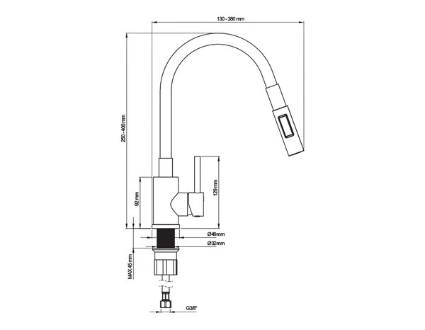 Lot évier quartz FOSSUM noir métallisé 79x50 cm et mitigeur flexible double fonction - Brico Dépôt