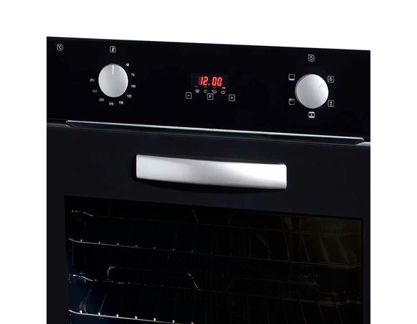 Lot four multifonction 70l et plaque gaz 4 feux verre noir encastrable 60 cm - Cooke and Lewis - Brico Dépôt