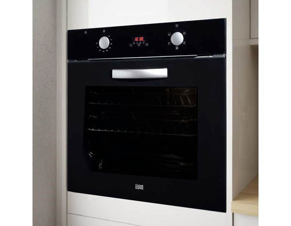 Lot four multifonction 70l et plaque gaz 4 feux verre noir encastrable 60 cm - Cooke and Lewis - Brico Dépôt