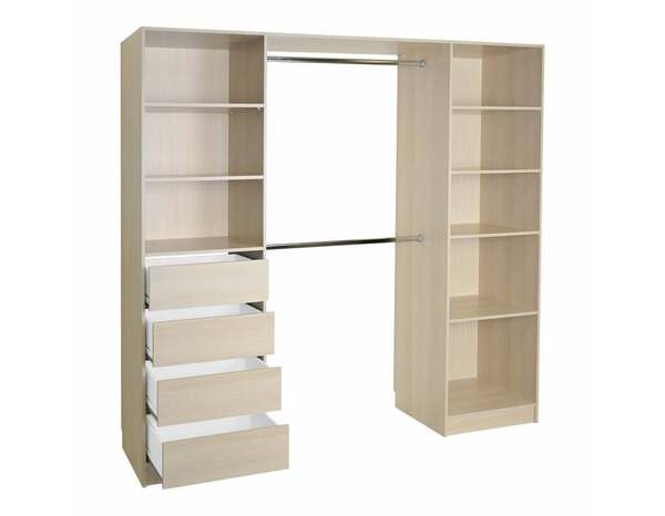 Kit dressing QAZUS II imitation chêne clair 218x200x50 cm - Brico Dépôt