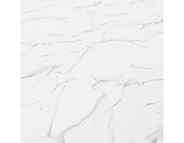Sol clipsable pvc effet marbre brillant blanc 91,4 x 45,7 cm, Ep. 4,5 mm - Brico Dépôt