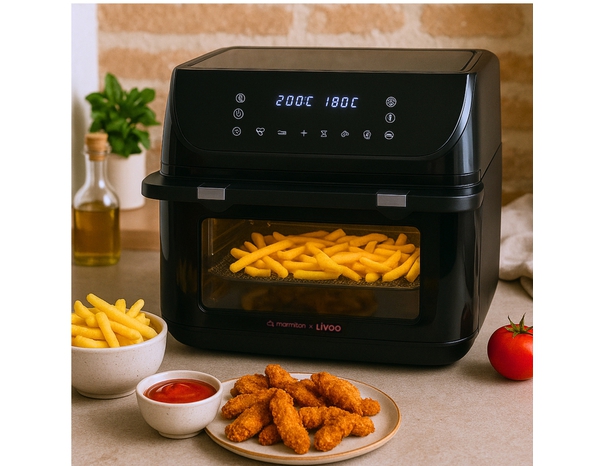 Airfryer 10L LIVOO avec cuve ajustable et écran tactile digital 2400 W - Brico Dépôt