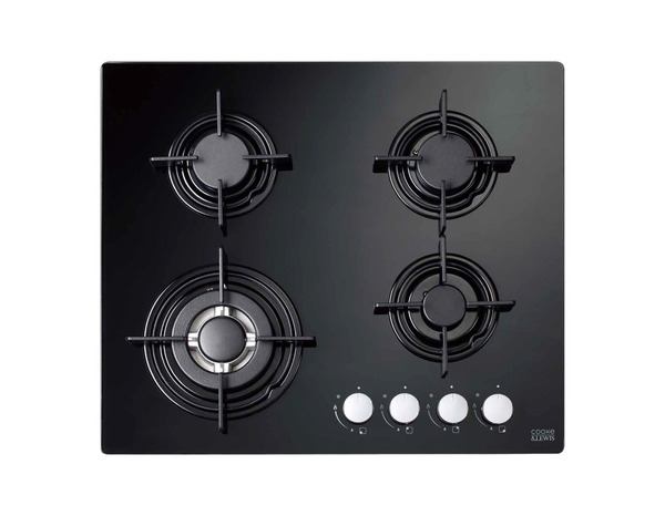 Lot four multifonction 70l et plaque gaz 4 feux verre noir encastrable 60 cm - Cooke and Lewis - Brico Dépôt