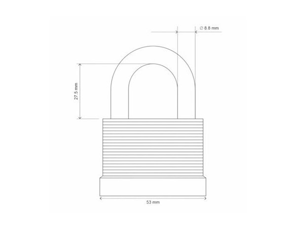 Cadenas acier laminé gris noir anse 8,8 mm 7,3x5,3 cm serrure à clé - Brico Dépôt