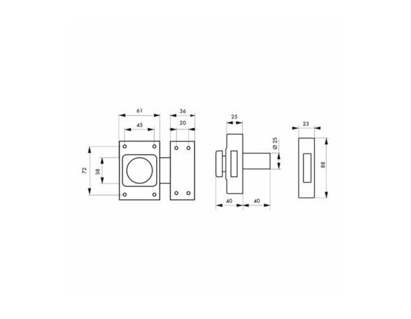 Verrou bouton et cylindre 25 mm pour porte bois 25 mm - Brico Dépôt