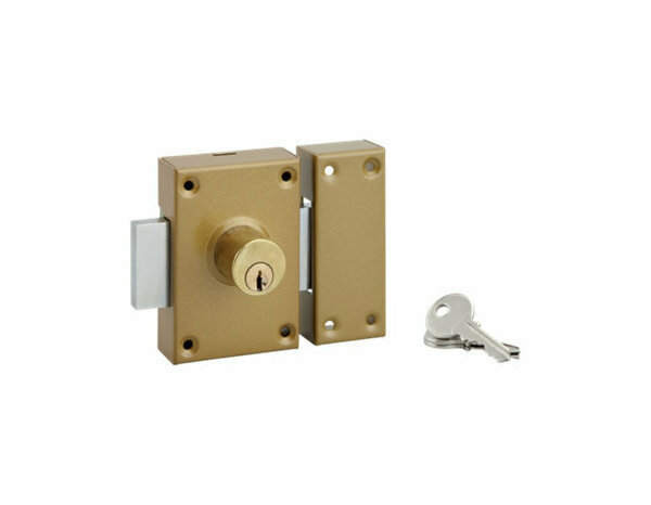 Verrou corps bombé pour porte bois cylindre 40 mm + 3 clés 1 - Brico Dépôt