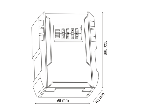 Coffre-fort à clés noir combinaison 4 chiffres métal 13,2 x 9,8 x 6,3 cm - Brico Dépôt