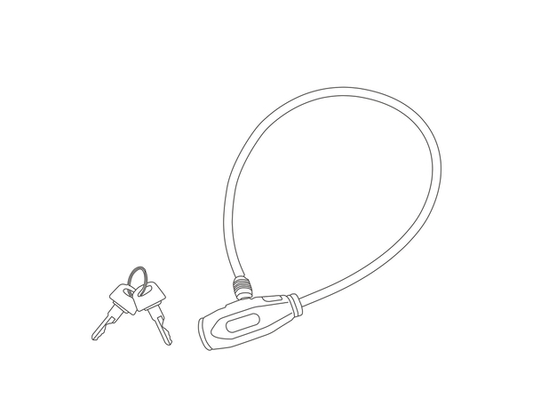 Câble antivol 60 cm acier torsadé revêtement pvc noir serrure à clé - Brico Dépôt