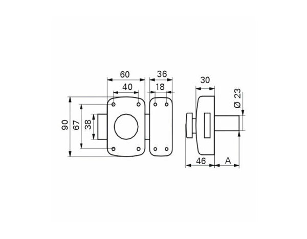 Verrou bouton + cylindre 23 x 45 mm pour porte bois 3 clés 1 - Brico Dépôt