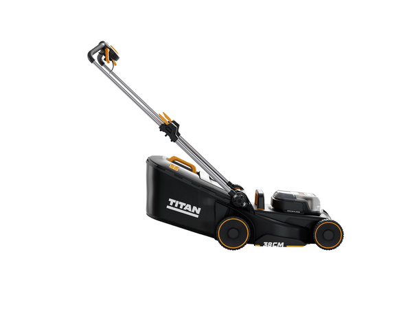 Tondeuse sans fil 36V largeur 38 cm batterie bitension mulching rangement vertical - Titan - Brico Dépôt