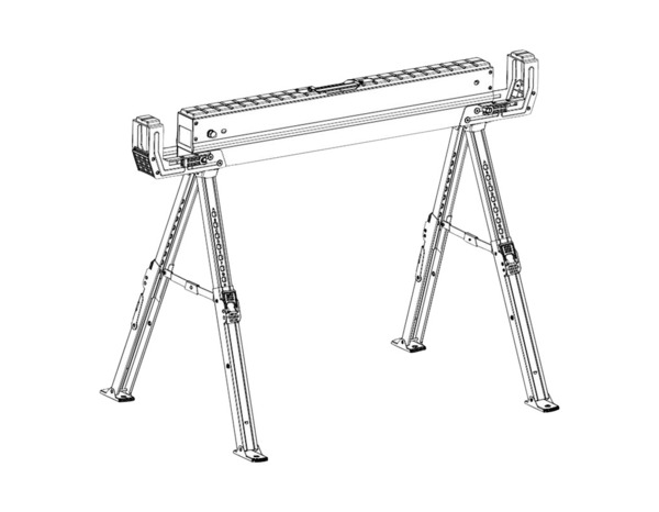 Lot de 2 treteaux pliables hauteur et largeur réglable 62 à 82 cm - MAGNUSSON - Brico Dépôt