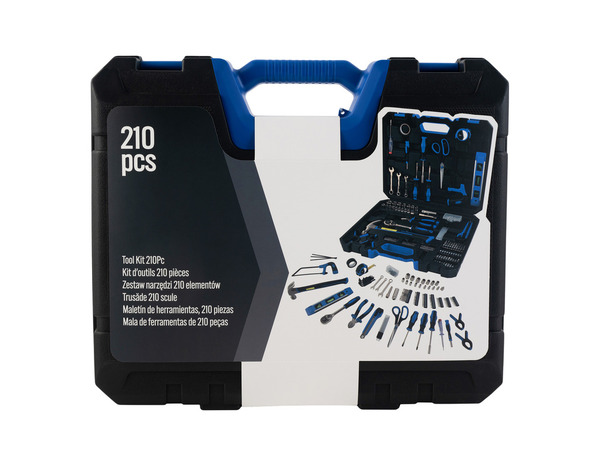 Coffret d’outils complet 210 pièces avec boîte de rangement robuste - Brico Dépôt