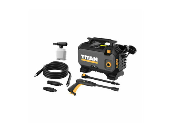 Nettoyeur haute pression 1400W 110 bars avec tuyau 6m et accessoires intégrés - Titan - Brico Dépôt