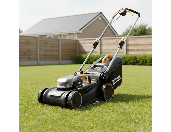 Tondeuse sans fil largeur de coupe 43 cm avec bac et mulching - Titan - Brico Dépôt