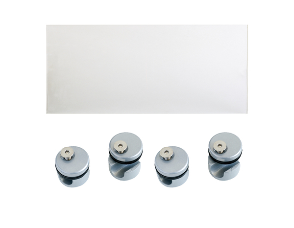 Panneau acrylique transparent 94x64 cm et 4 supports aluminium gris pour rampe Jorun - GEOM - Brico Dépôt